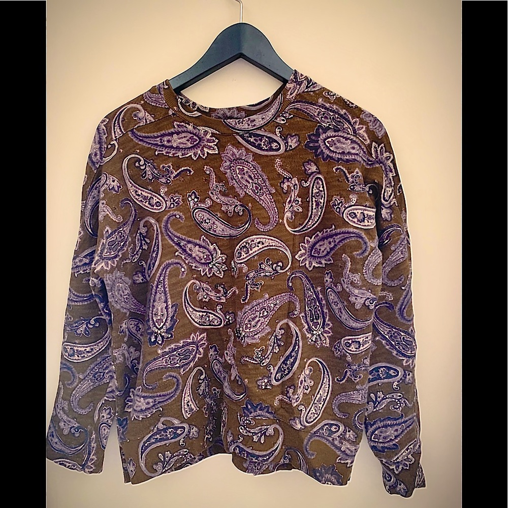 Loft Rhinestone embellished paisley sweater